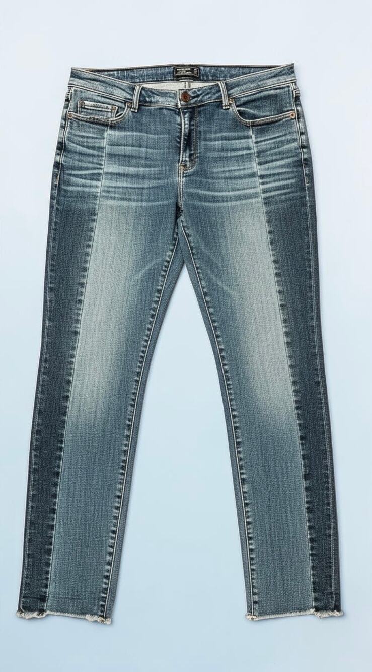Abercrombie & Fitch Two Tone Two Striped Ankle Skinny Jeans Raw Hem  Size 12
